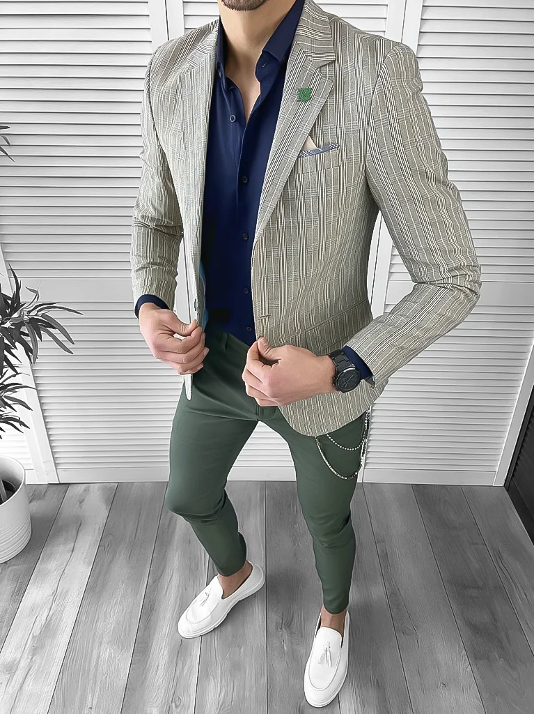 Sacou barbati slim fit in carouri 10123  P18-1.3