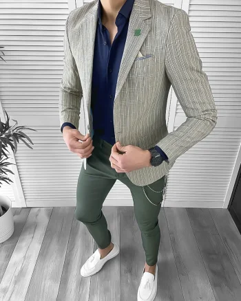 Sacou barbati slim fit in carouri 10123  P18-1.3