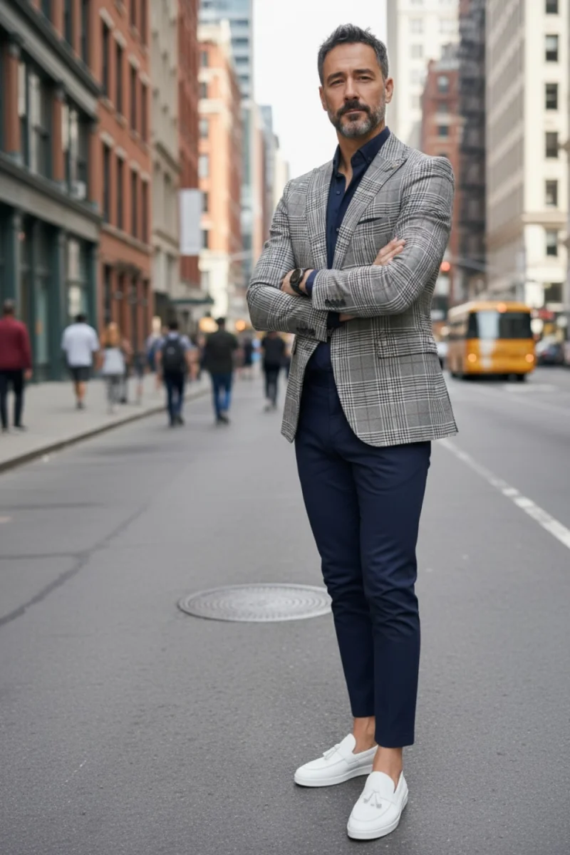 Sacou barbati slim fit in carouri 704   x13