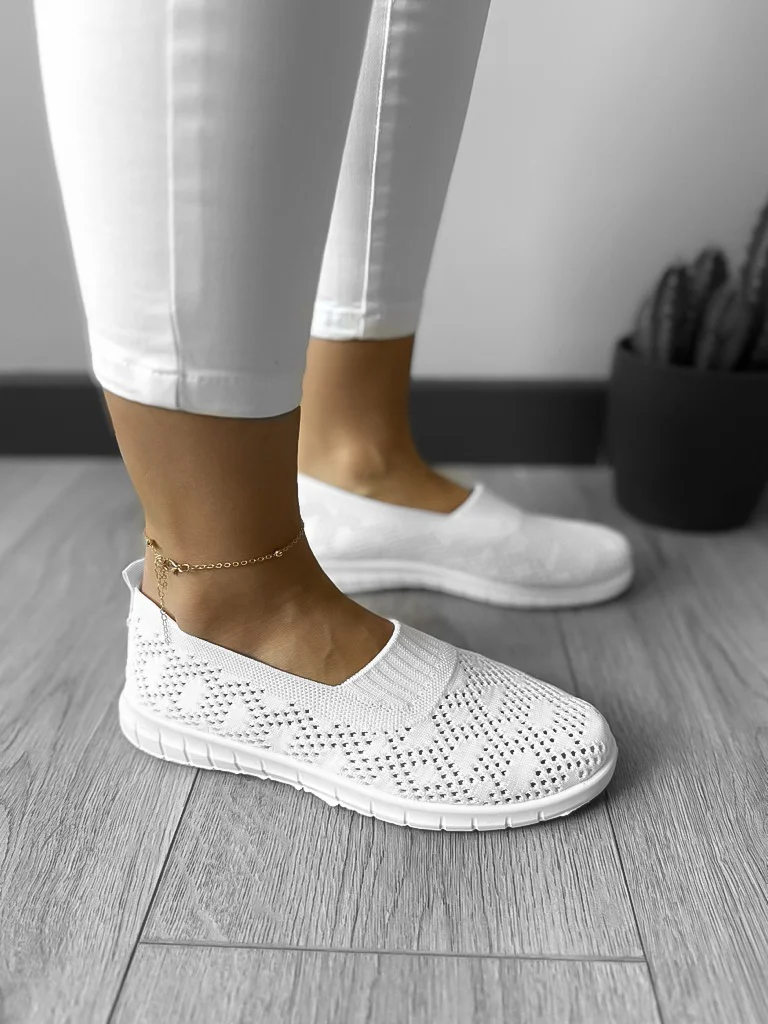 Espadrile dama casual albe CL01 T54-2