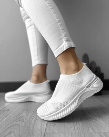 Espadrile dama casual albe 566  T58-1