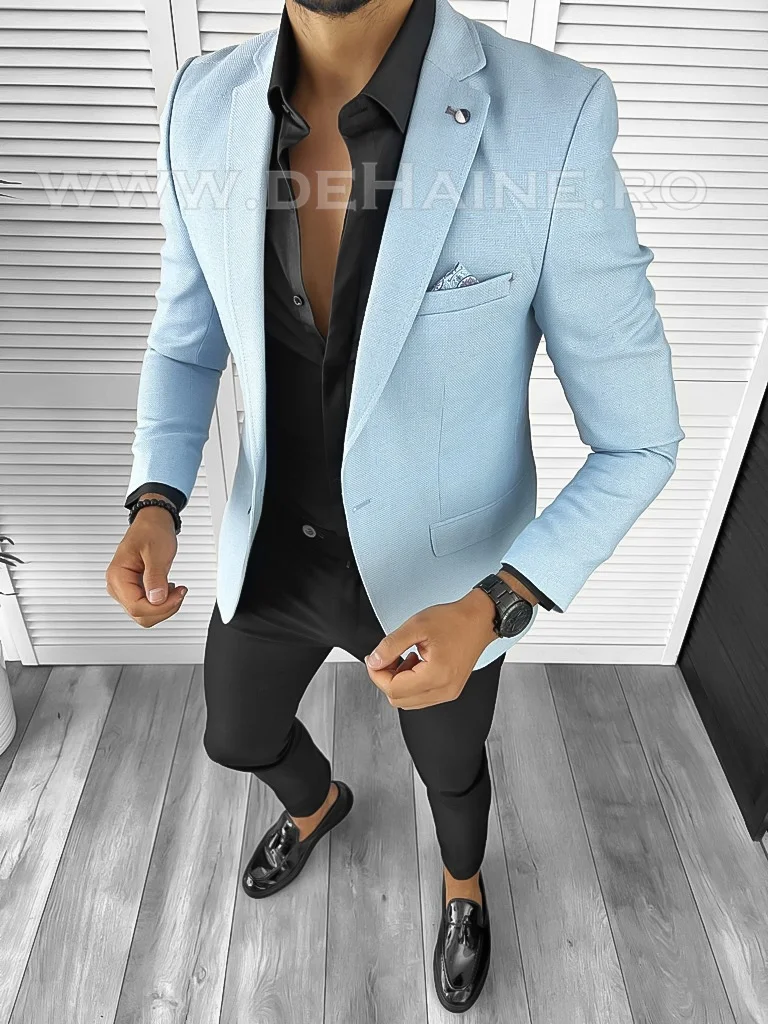 Sacou barbati  blue slim fit B8286 D0