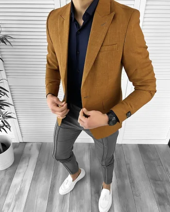Sacou barbati slim fit maro 10203  P19-4.1
