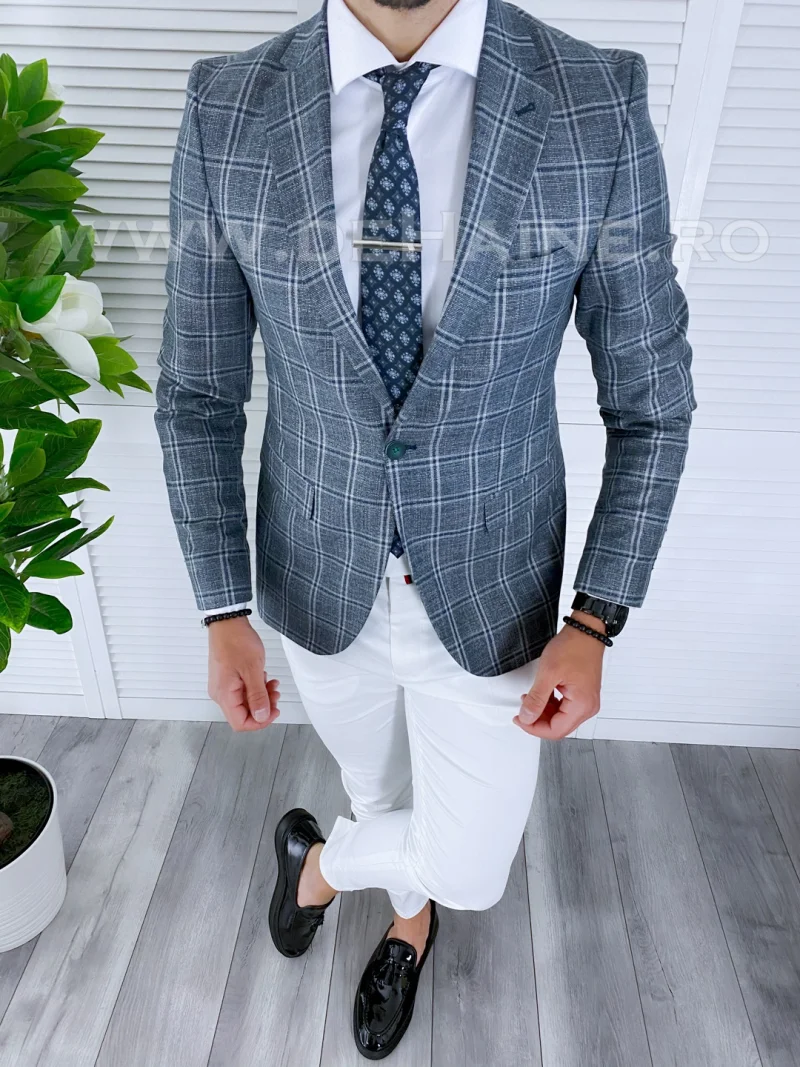 Sacou barbati in carouri  slim fit B1485 40-4.2