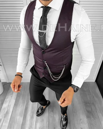Vesta barbati eleganta slim fit grena B8161  O4-3.3