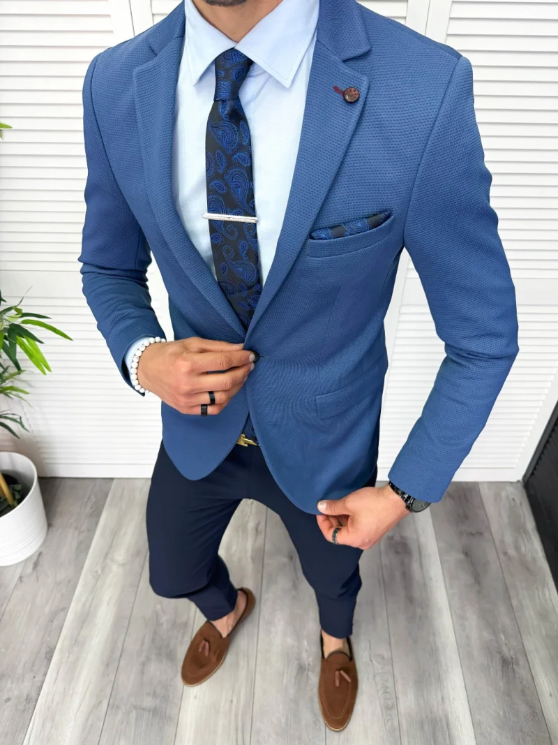 Sacou barbati slim fit  albastru 11878 D3-1.4