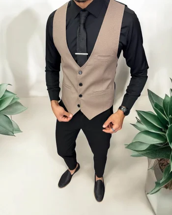 Vesta barbati eleganta slim fit  bej 13257 D3-2.2