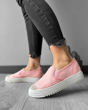 Espadrile dama casual roz Y602