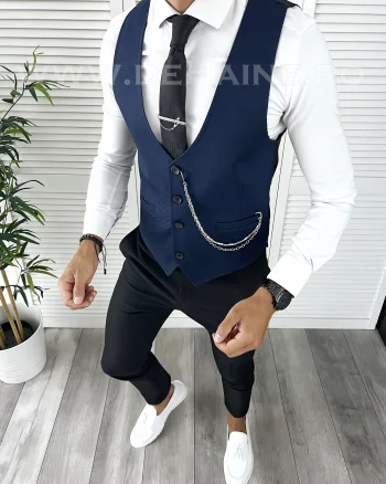 Vesta barbati eleganta slim fit bleumarin V55 N7-4.2