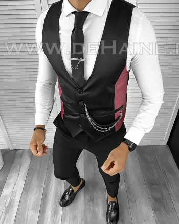 Vesta barbati eleganta slim fit neagra B8071 O5-3.1