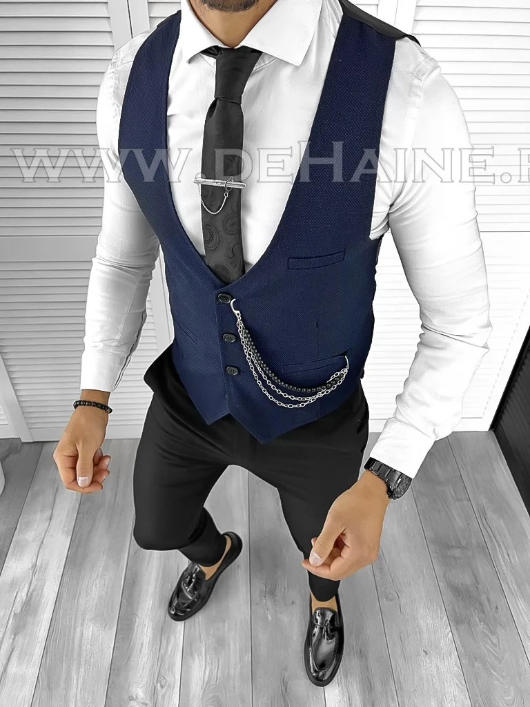 Vesta barbati eleganta slim fit bleumarin B8130 O1-4.2