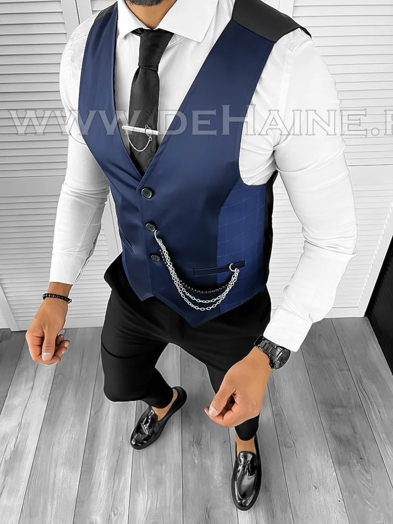 Vesta barbati eleganta slim fit bleumarin B8111  O1-4.2