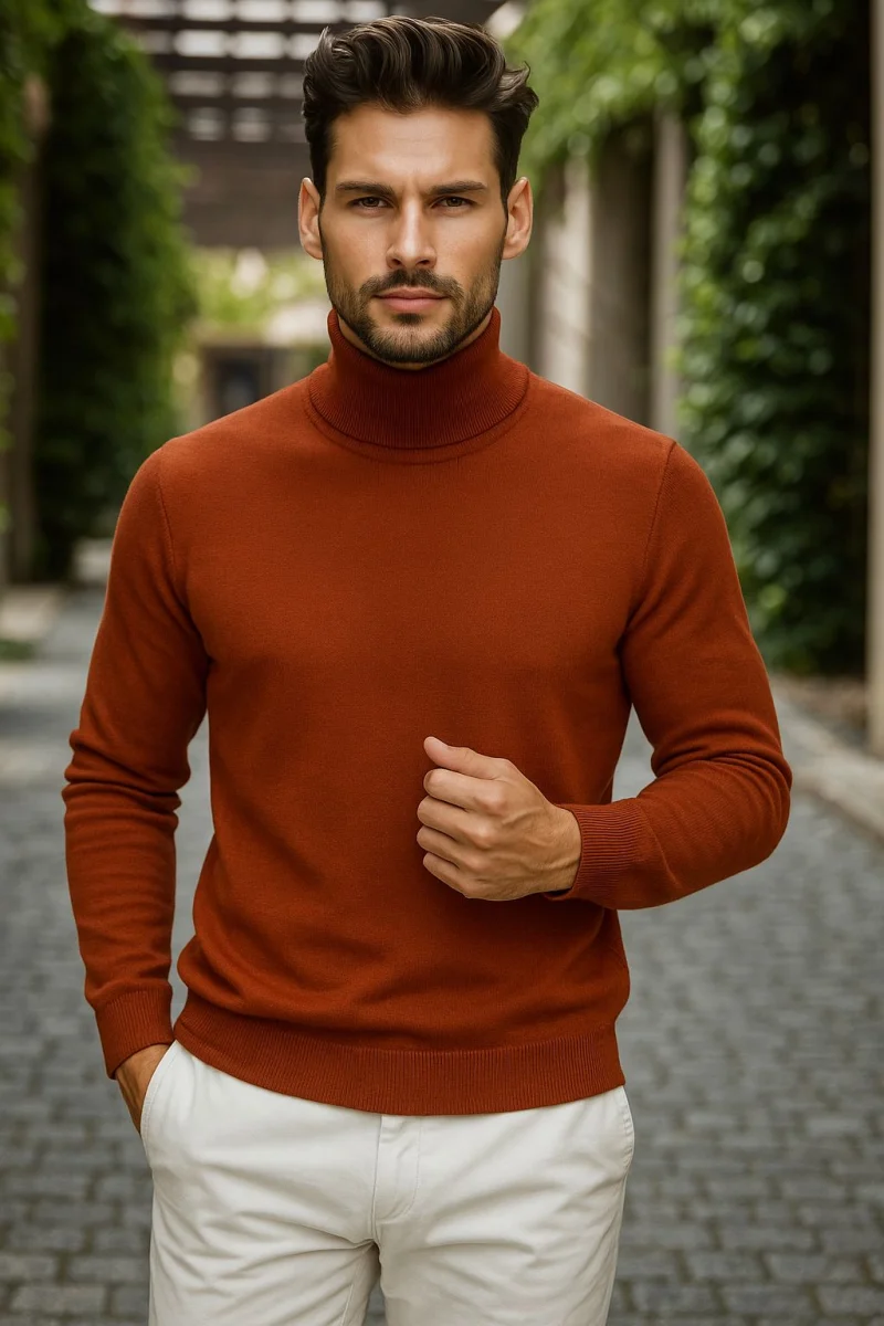 Helanca barbati slim fit caramiziu 13416 D2-5.2