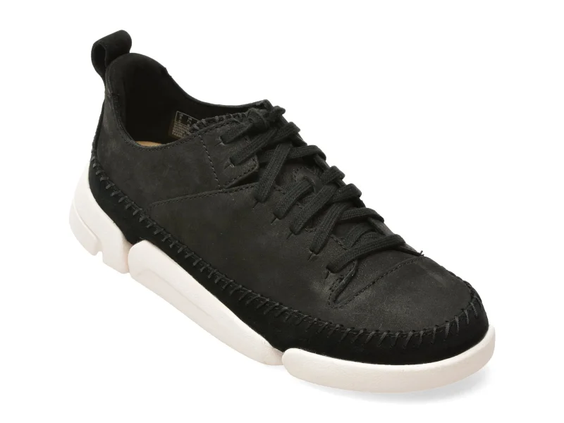 Pantofi sport CLARKS negri, TRIGENIC 2 FLEX, din nabuc