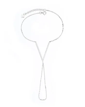 Bratara argint 925, JW1204, model elegant in V, placata cu rodiu