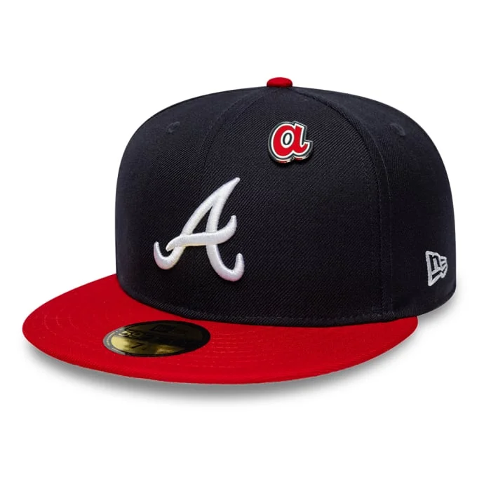 Sapca New Era MLB Icon Atlanta Braves  59FIFTY Fitted Cap Navy  Red