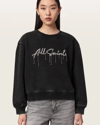AllSaints  hanorac pentru femei din bumbac CHAINS PIPPA