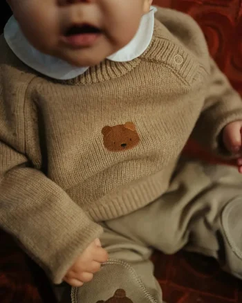 Donsje  pulover pentru copii din lână merino Sibbe Merino Wool Sweater Bear