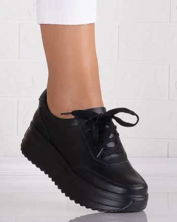Pantofi dama casual Negri din Piele Naturala Delaia