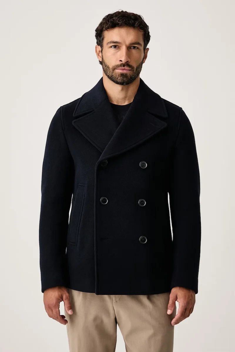 BOSS  palton pentru bărbați cu lână H-Hyde-Peacoat-264