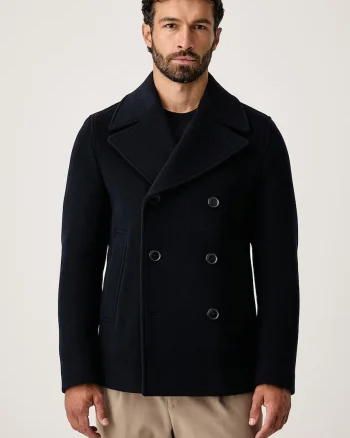 BOSS  palton pentru bărbați cu lână H-Hyde-Peacoat-264