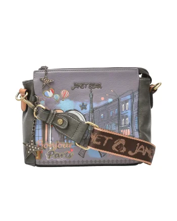 Geanta JANET DENESE multicolor, PARIS DREAM, din piele ecologica