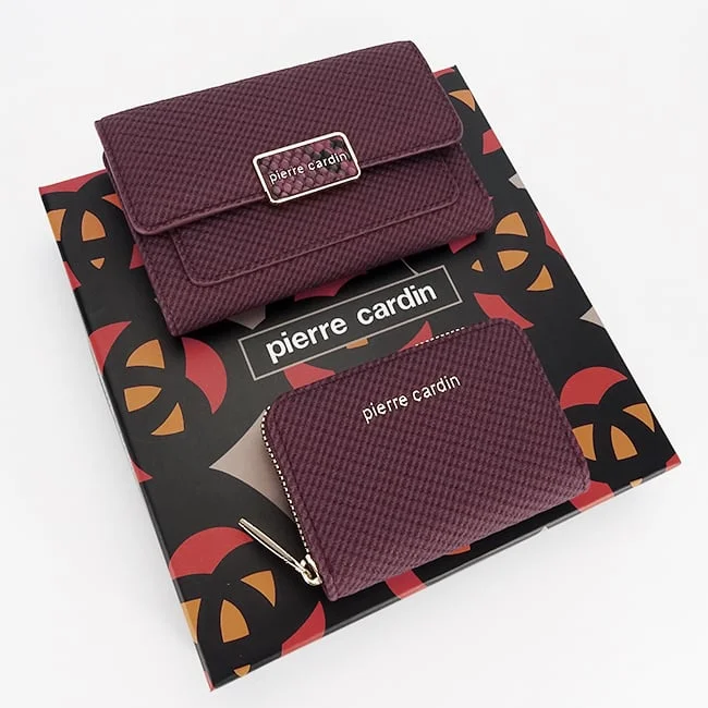 Pierre Cardin, Set de 2 piese portofel si portcart 6250+428BORDO M0