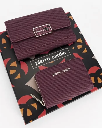 Pierre Cardin, Set de 2 piese portofel si portcart 6250+428BORDO M0
