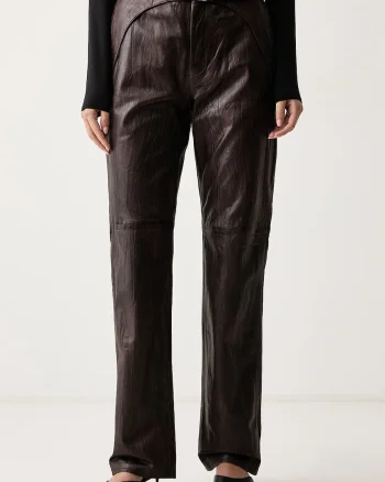 Max&Co.  pantaloni pentru femei din piele MCLQUASAR