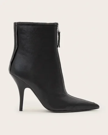 AllSaints  botine cu toc înalt pentru femei din piele Vera Zip Boot
