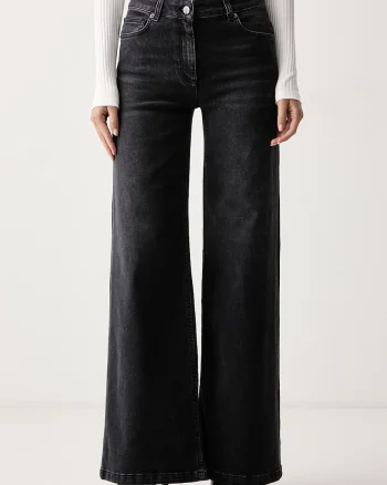 Luisa Spagnoli  blugi wide leg pentru femei Olla