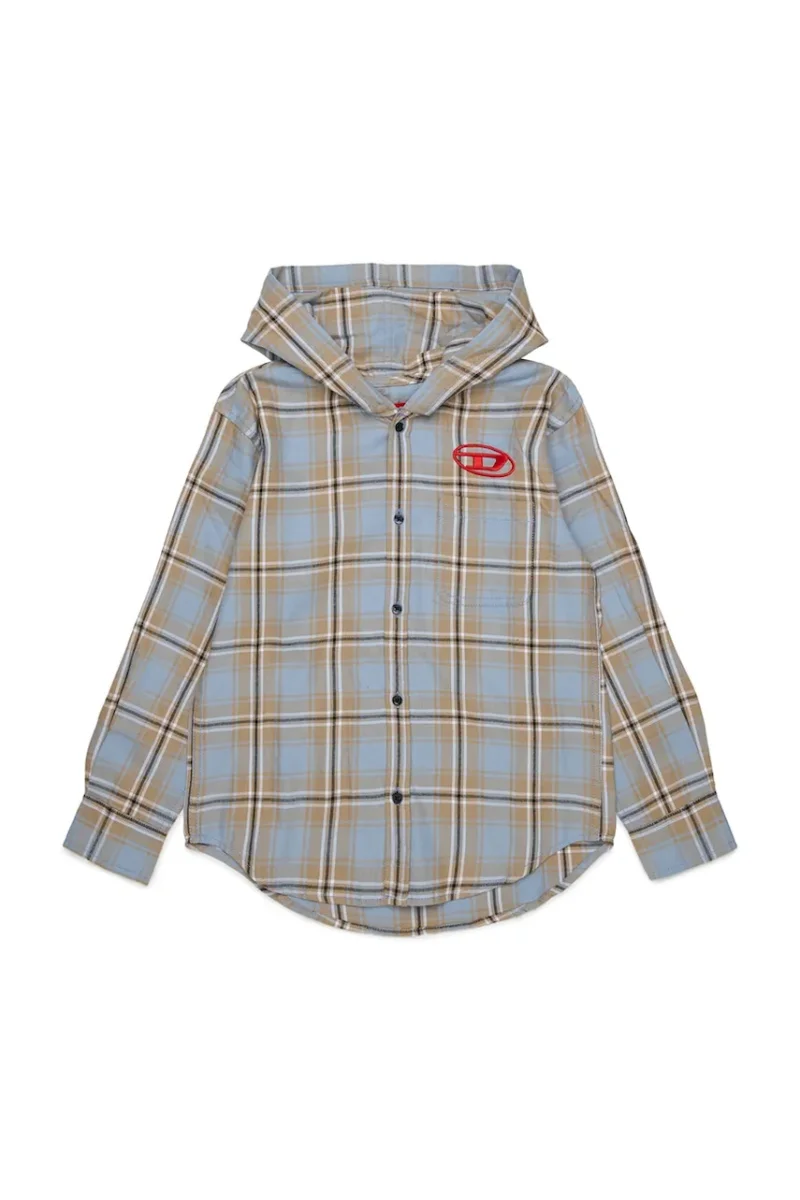 Diesel  cămașă pentru copii din bumbac CHECK OVER SHIRT