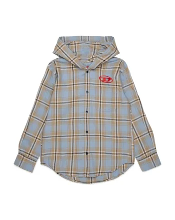 Diesel  cămașă pentru copii din bumbac CHECK OVER SHIRT