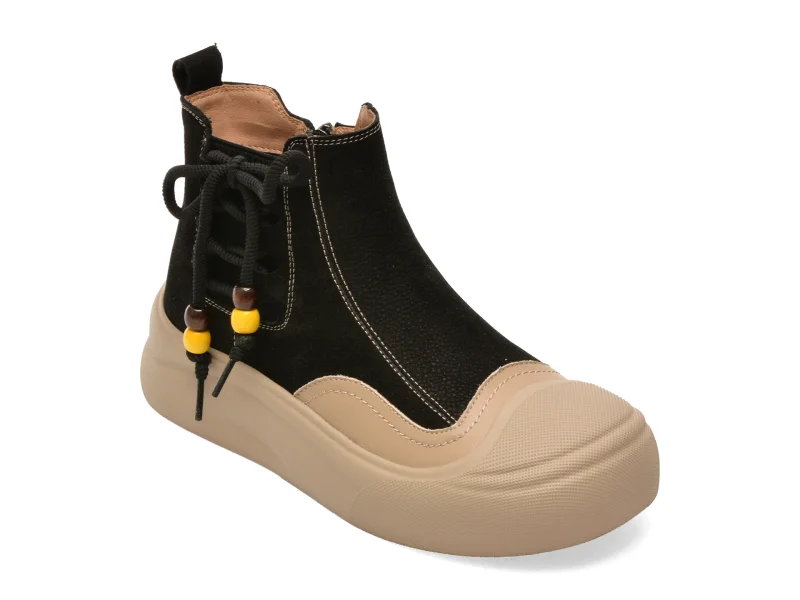 Ghete GRYXX negre, X5019, din nabuc