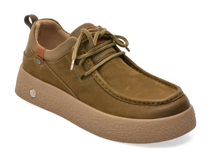 Mocasini GRYXX kaki, 80160, din nabuc