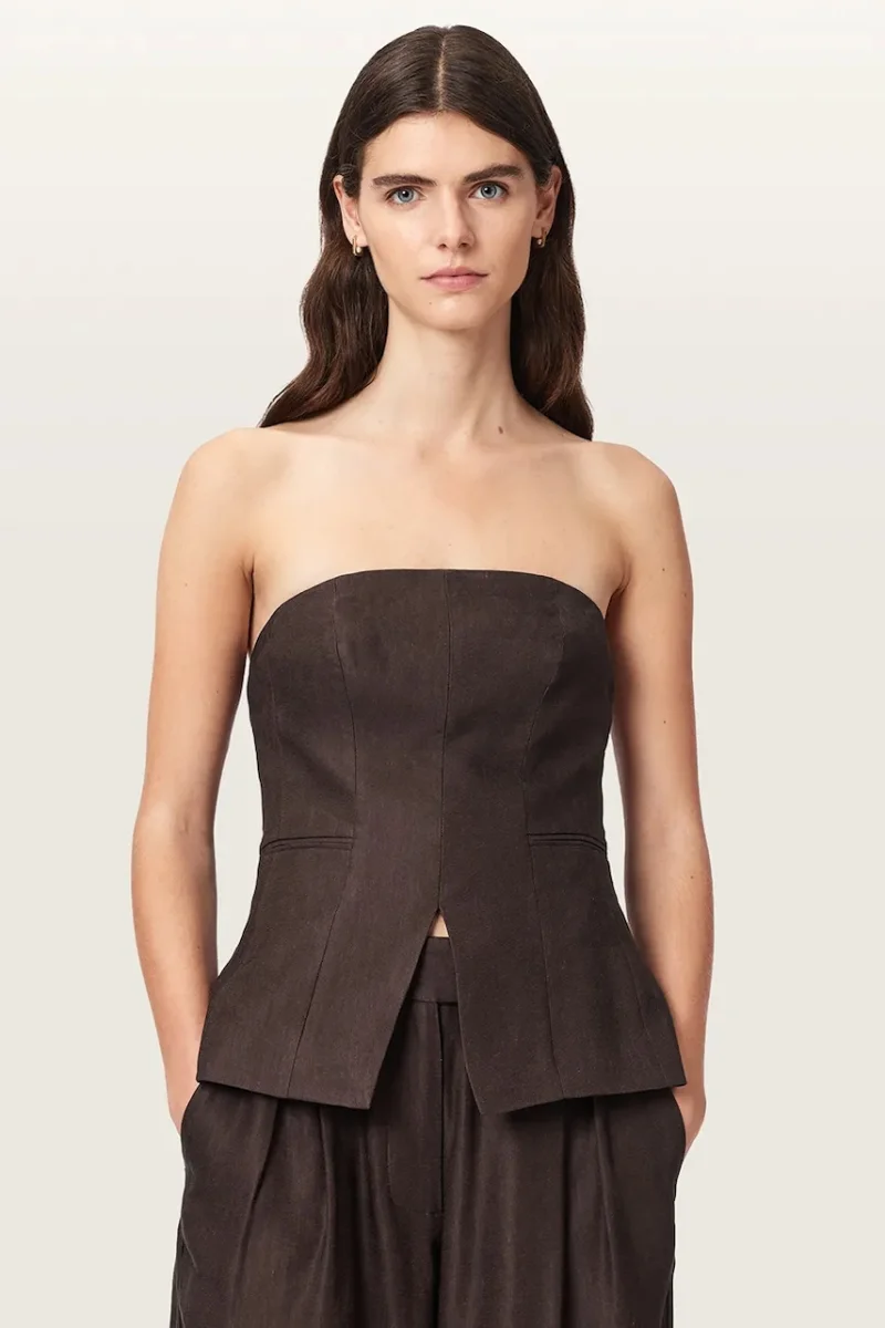 AllSaints  bluză cu corset pentru femei din vâscoză CHARLEY