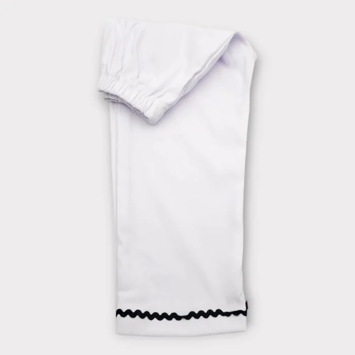 Pantalon traditional baieti Alb