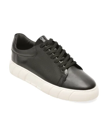 Pantofi sport LOST negri, LST119, din piele naturala