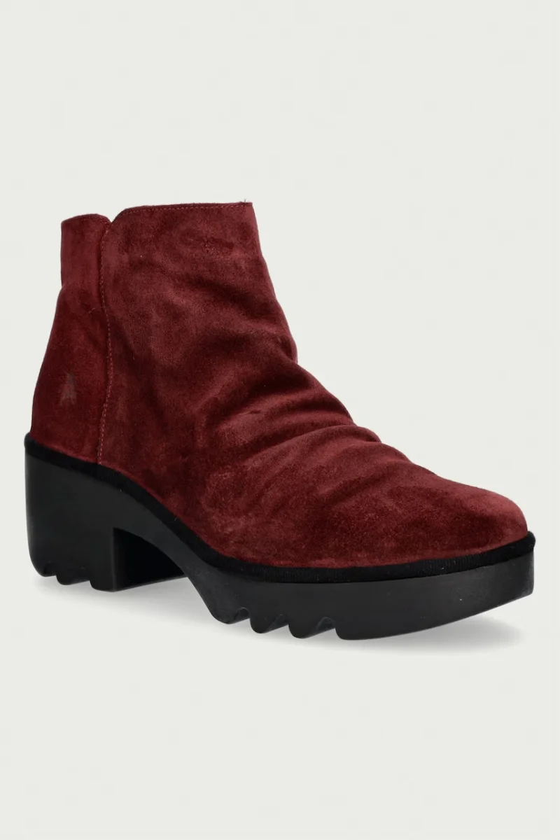 Fly London  botine cu toc pentru femei din piele întoarsă TULP592FLY