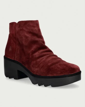 Fly London  botine cu toc pentru femei din piele întoarsă TULP592FLY
