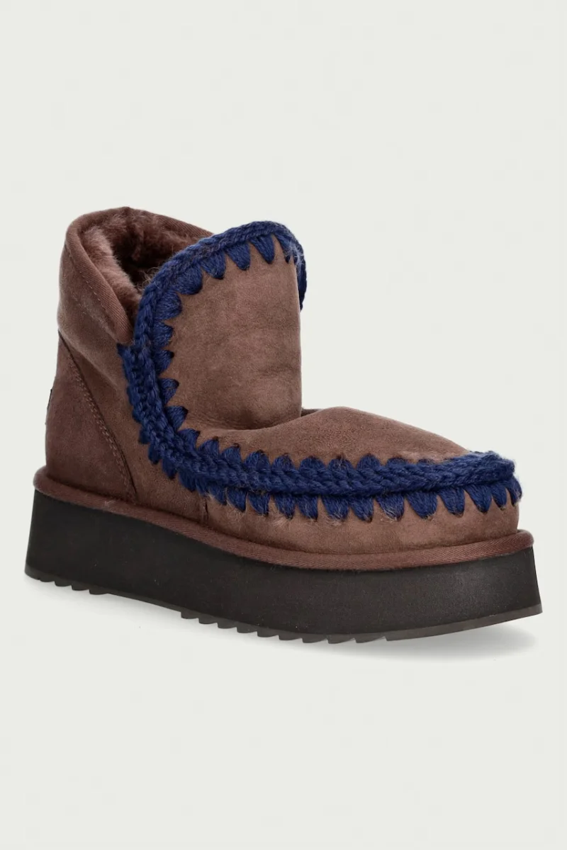 Mou  Mini Eskimo Platform Boot cizme de zăpadă pentru femei din piele întoarsă