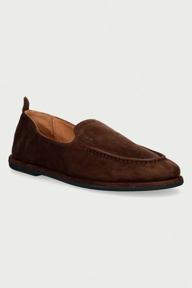 Nokwol  mocasini pentru femei din piele întoarsă Rumi Chocolate Suede