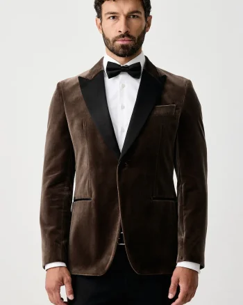 BOSS  sacou cu un singur rând de nasturi pentru bărbați din velur H-Hutson-Tux-Pk-264