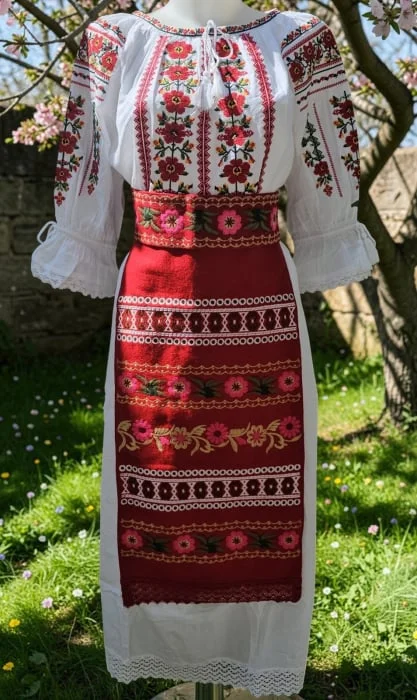 Costum IE Fusta Brau si 2 Fote Olguta
