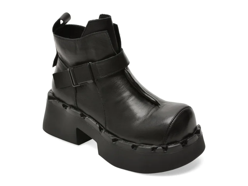 Ghete GRYXX negre, 2626, din piele naturala