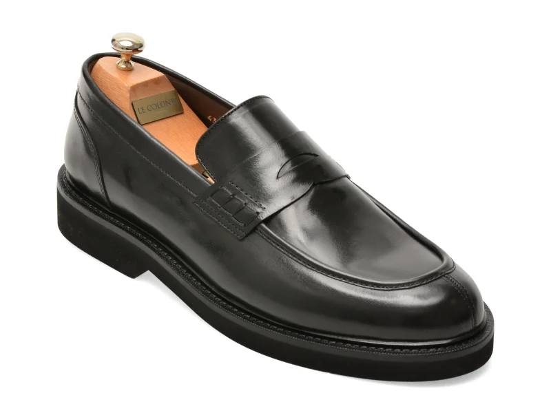 Mocasini LE COLONEL negri, 71704, din piele naturala
