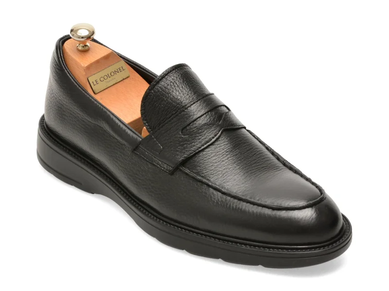 Mocasini LE COLONEL negri, 72305, din piele naturala