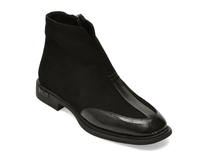 Ghete IMAGE negre, 1531710, din piele intoarsa