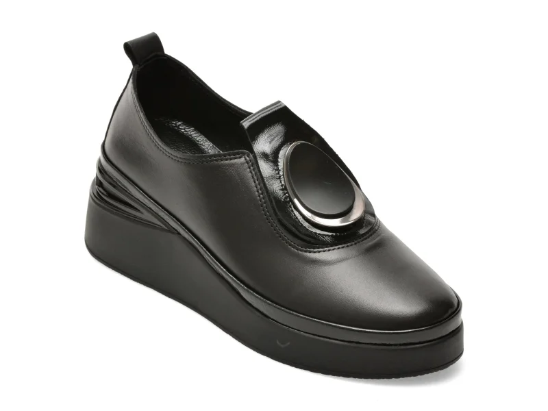 Pantofi IMAGE negri, 2422450, din piele naturala
