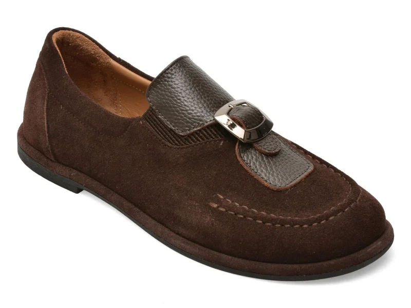 Mocasini EPICA maro, 1614110, din piele intoarsa